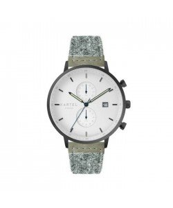 KNOYDART 43MM GREY HARRIS TWEED STRAP WATCH