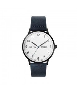 MORRIS 40MM BLUE LEATHER STRAP WATCH