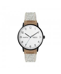 MORRIS 40MM GREY FABRIC STRAP WATCH