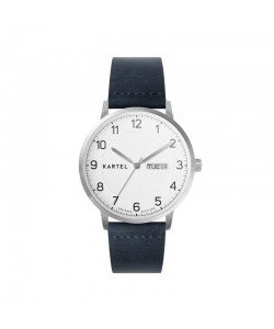 MORRIS 40MM BLUE LEATHER STRAP WATCH
