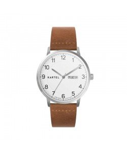 MORRIS 40MM TAN LEATHER STRAP WATCH