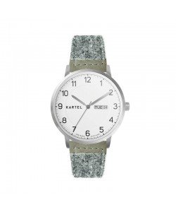 MORRIS 40MM GREY HARRIS TWEED STRAP WATCH