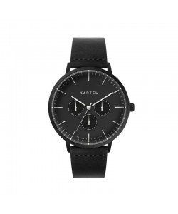 CUILLIN 43MM BLACK LEATHER STRAP WATCH