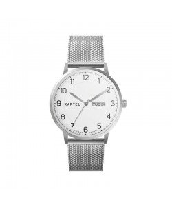 MORRIS 40MM SILVER CHAIN MESH STRAP WATCH