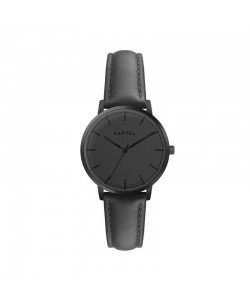 ISLA 34MM BLACK LEATHER STRAP WATCH