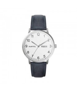 MORRIS 40MM BLUE LEATHER STRAP WATCH