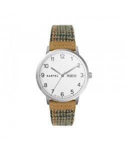MORRIS 40MM BROWN FABRIC STRAP WATCH
