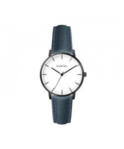ISLA 34MM BLUE LEATHER STRAP WATCH