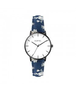 ISLA 34MM BLUE FABRIC STRAP WATCH