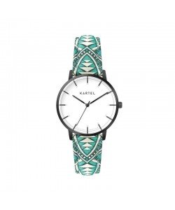 ISLA 34MM BLUE FABRIC STRAP WATCH