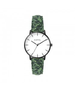ISLA 34MM GREEN FABRIC STRAP WATCH
