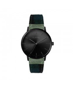 HUME 40MM BLUE TARTAN STRAP WATCH
