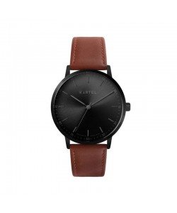 HUME 40MM MAROON LEATHER STRAP WATCH