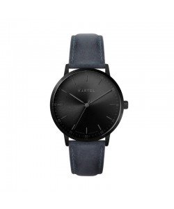 HUME 40MM BLUE LEATHER STRAP WATCH