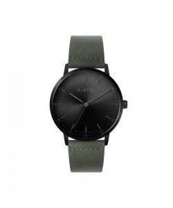 HUME 40MM GREEN LEATHER STRAP WATCH