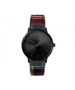 HUME 40MM RED TARTAN STRAP WATCH