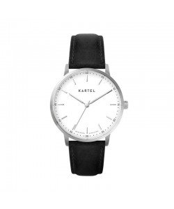 HUME 40MM BLACK LEATHER STRAP WATCH