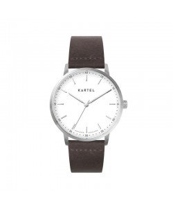 HUME 40MM BROWN LEATHER STRAP WATCH