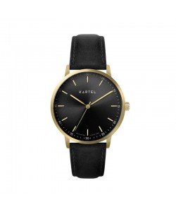 HUME 40MM BLACK LEATHER STRAP WATCH