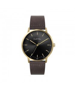 HUME 40MM BROWN LEATHER STRAP WATCH