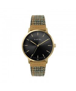 HUME 40MM BROWN FABRIC STRAP WATCH