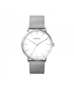 HUME 40MM SILVER CHAIN MESH STRAP WATCH