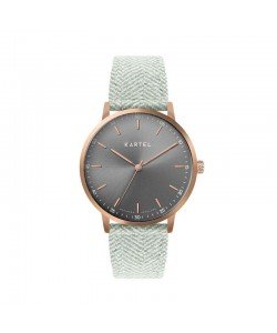 HUME 40MM ROSE GOLD FABRIC STRAP WATCH