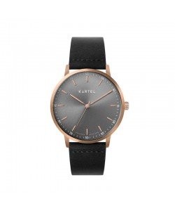 HUME 40MM BLACK LEATHER STRAP WATCH