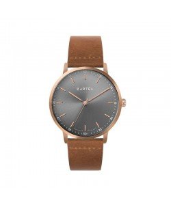 HUME 40MM TAN LEATHER STRAP WATCH