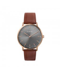 HUME 40MM MAROON LEATHER STRAP WATCH