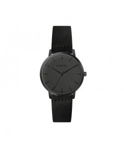 ISLA 34MM BLACK LEATHER STRAP WATCH