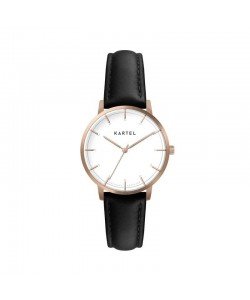 ISLA 34MM BLACK LEATHER STRAP WATCH