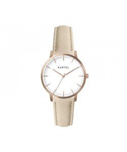 ISLA 34MM IVORY LEATHER STRAP WATCH